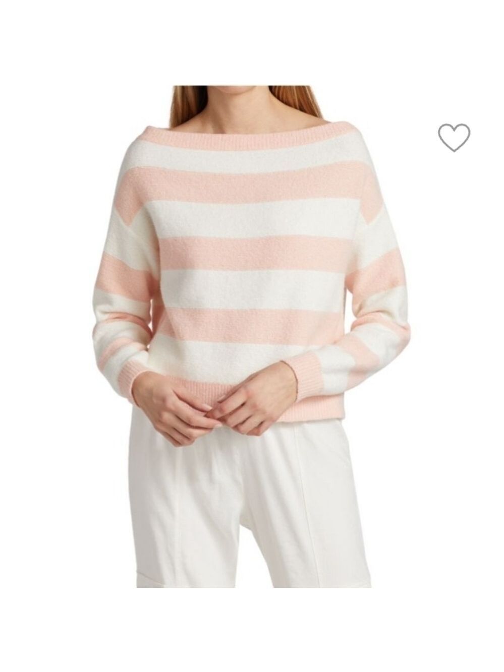 Alice and Olivia Bauer Off The Shoulder Stripe Sweater